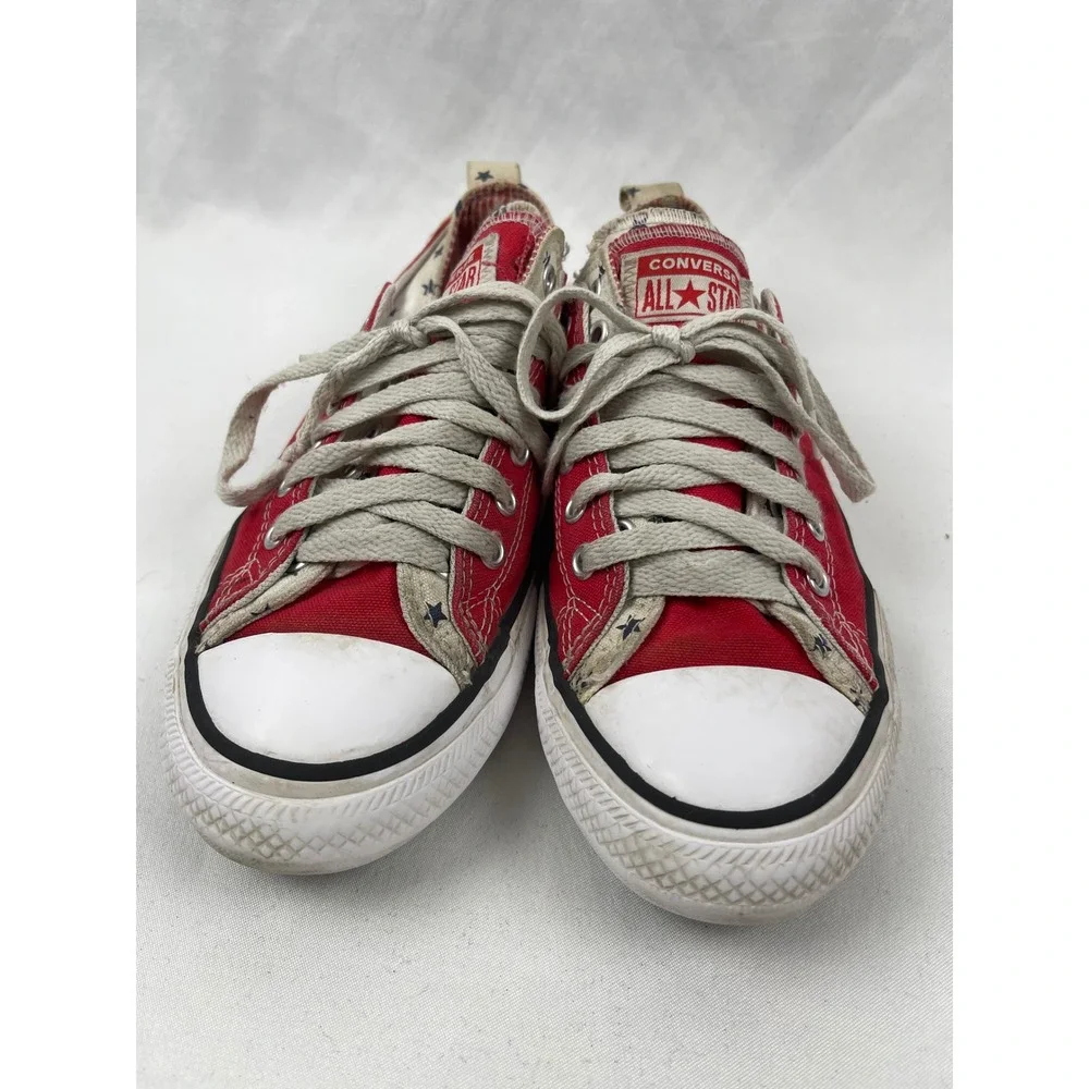 Converse Chuck Taylor All Star Junior 5 Red Double Tongue Stars Canvas Sneaker
